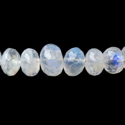 6-10mm Rainbow Moonstone Faceted Rondelle Beads 16 inches 81 beads