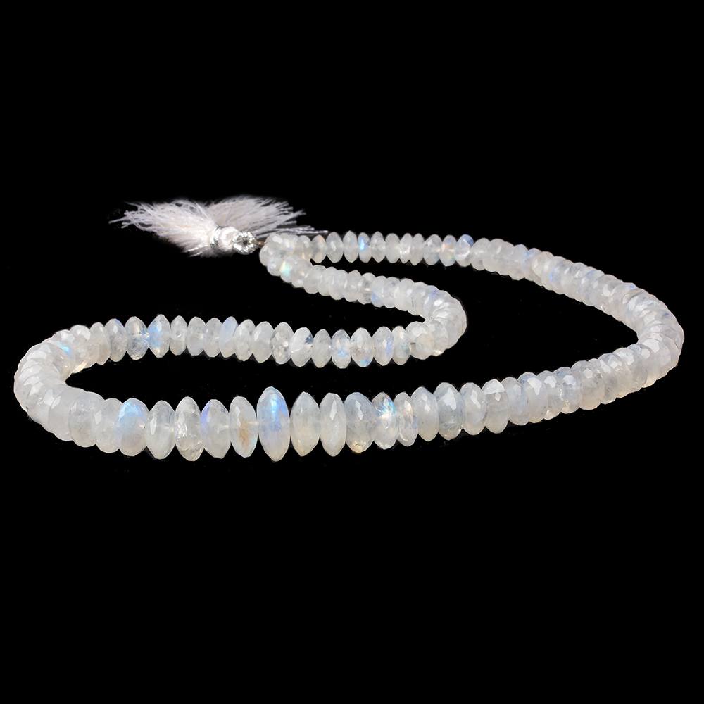 6-10mm Rainbow Moonstone German Faceted Rondelle Beads 16 inch 114 pcs AA