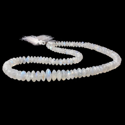 6-10mm Rainbow Moonstone German Faceted Rondelle Beads 16 inch 114 pcs AA