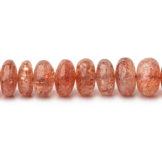 6-10mm Sunstone Plain Rondelle Beads 14 inch 90 pieces