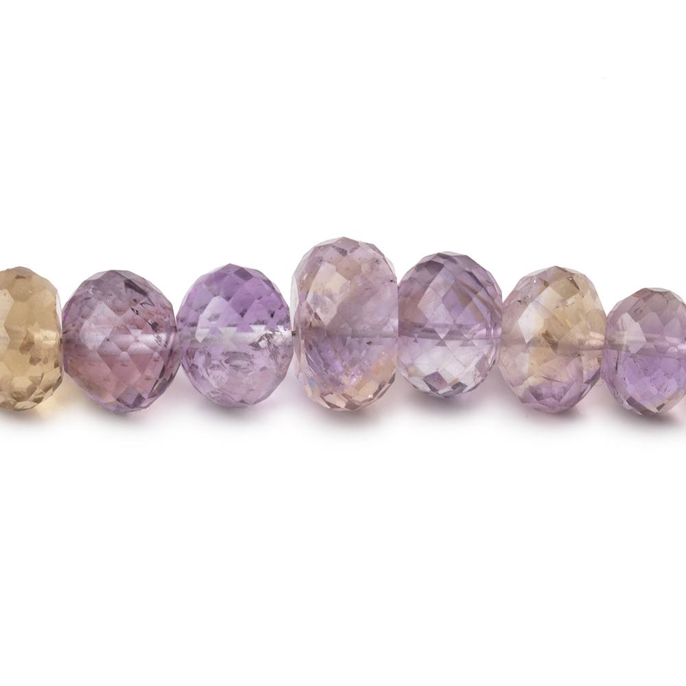 6-11mm Ametrine Faceted Rondelle Beads 16 inch 89 pieces