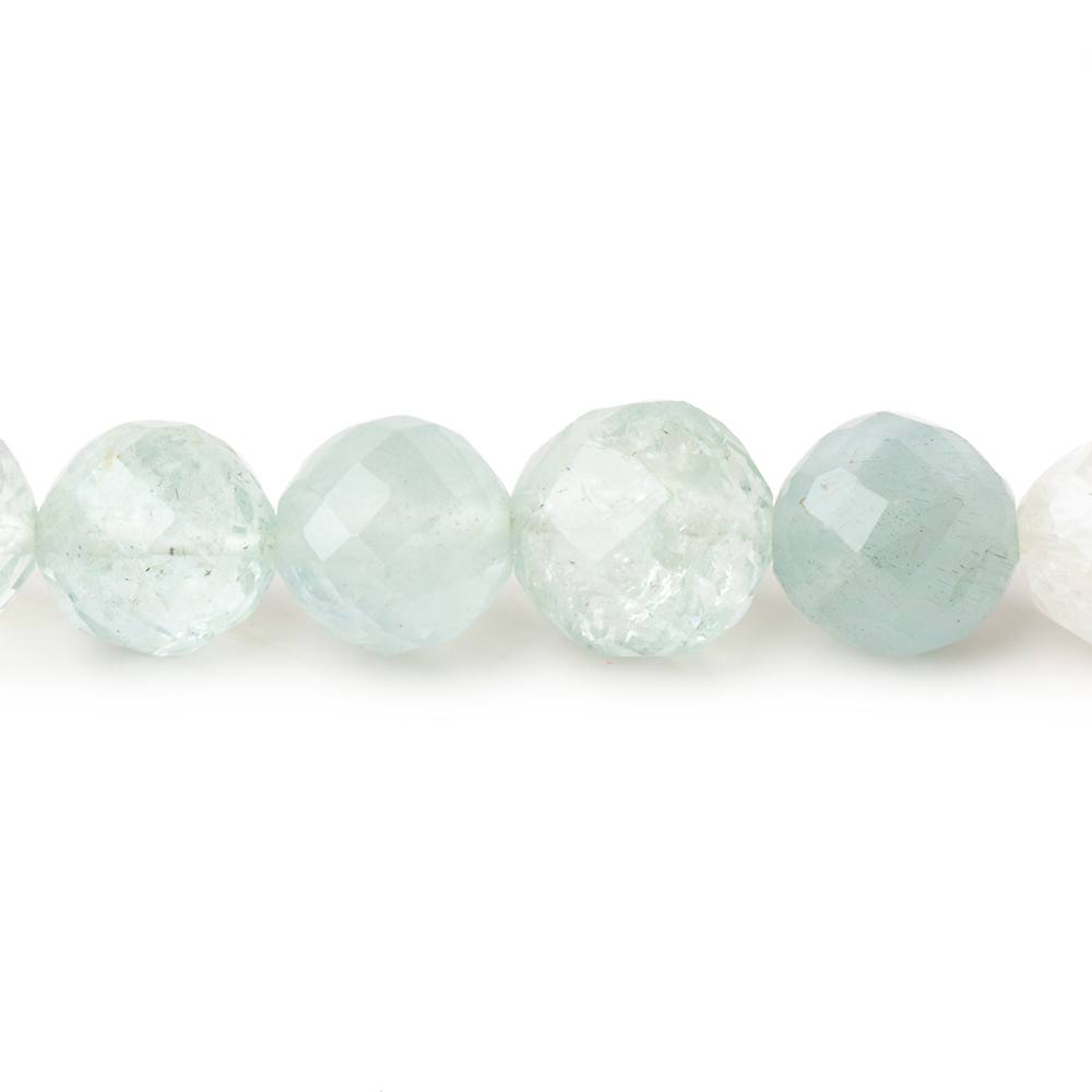 6-11mm Aquamarine Faceted Round Beads 14.5 inch 51 pieces