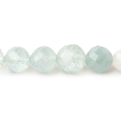 6-11mm Aquamarine Faceted Round Beads 14.5 inch 51 pieces