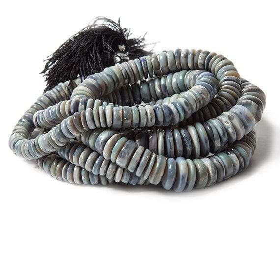 6-11mm Blue Gray Australian Opal Heshi Beads 20 inch 225 pieces A