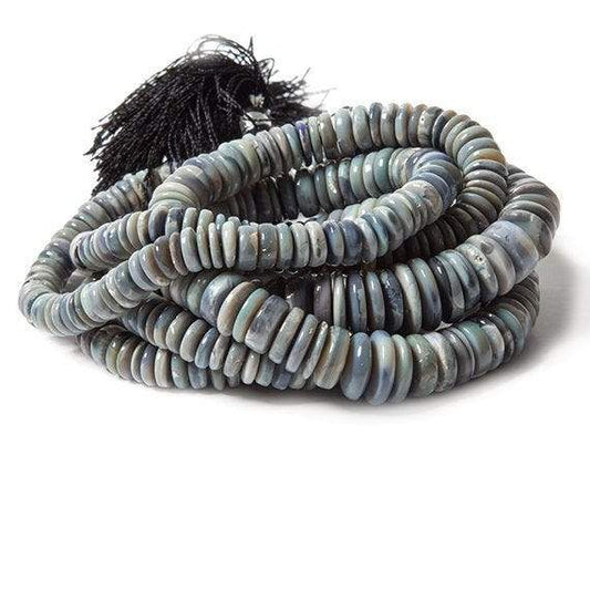 6-11mm Blue Gray Australian Opal Heshi Beads 20 inch 225 pieces A