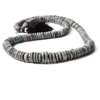 6-11mm Blue Gray Australian Opal Heshi Beads 20 inch 225 pieces A