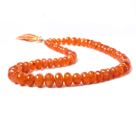 6-11mm Carnelian Faceted Rondelle Beads 15.5 inch 71 pieces