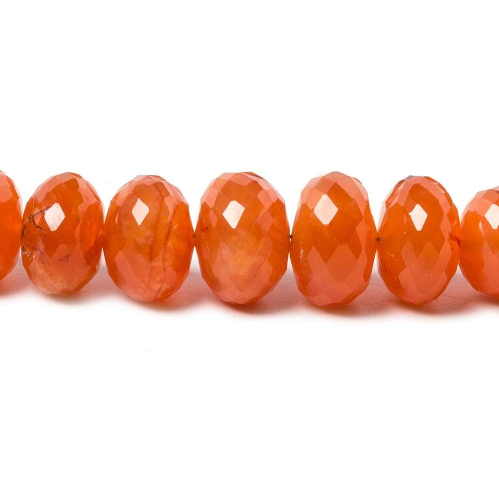 6-11mm Carnelian Faceted Rondelle Beads 15.5 inch 71 pieces