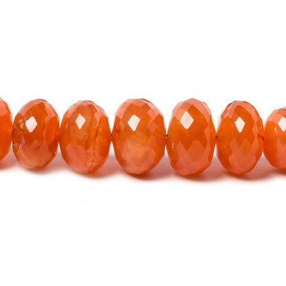 6-11mm Carnelian Faceted Rondelle Beads 15.5 inch 71 pieces