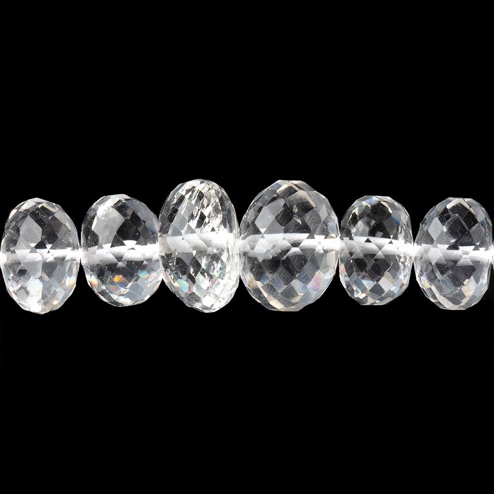 6-11mm Crystal Quartz Faceted Rondelle Beads 17 inch 84 pieces