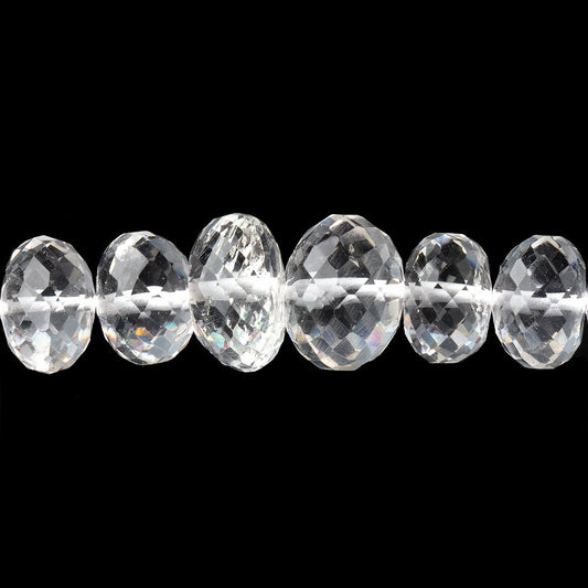 6-11mm Crystal Quartz Faceted Rondelle Beads 17 inch 84 pieces
