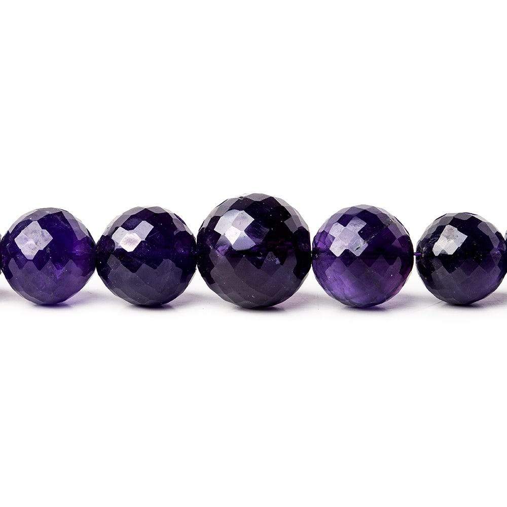6 - 11mm Dark Amethyst Faceted Round Beads 15.5 inch 56 pieces