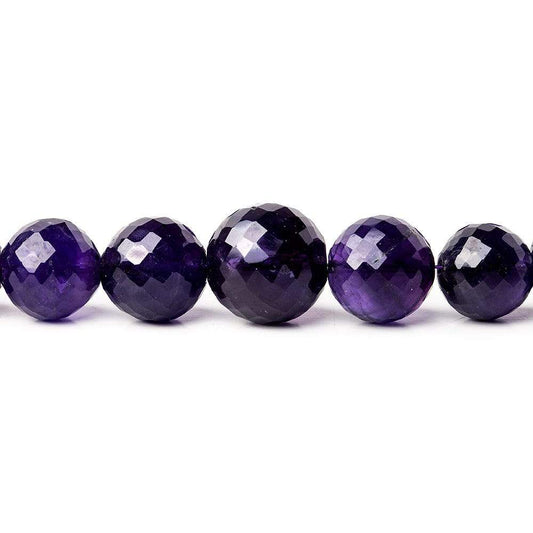 6 - 11mm Dark Amethyst Faceted Round Beads 15.5 inch 56 pieces