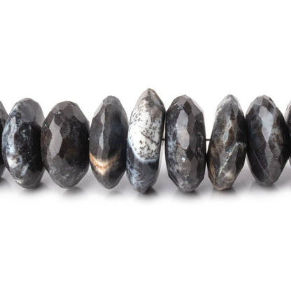 6-11mm Dendritic Opal German Faceted Rondelles 16 inch 100 Beads AA