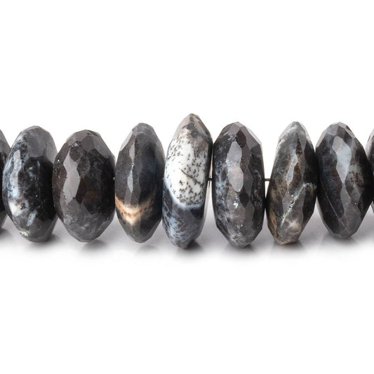6-11mm Dendritic Opal German Faceted Rondelles 16 inch 100 Beads AA