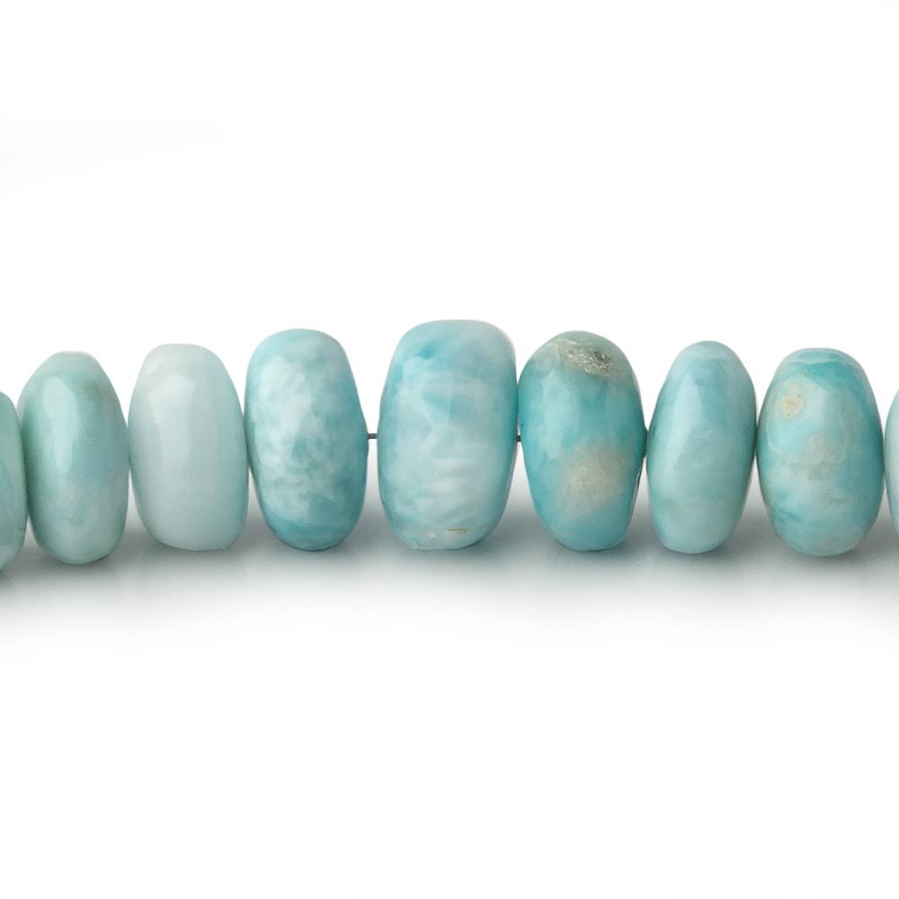 6-11mm Larimar plain rondelle beads 18 inch 108 pieces