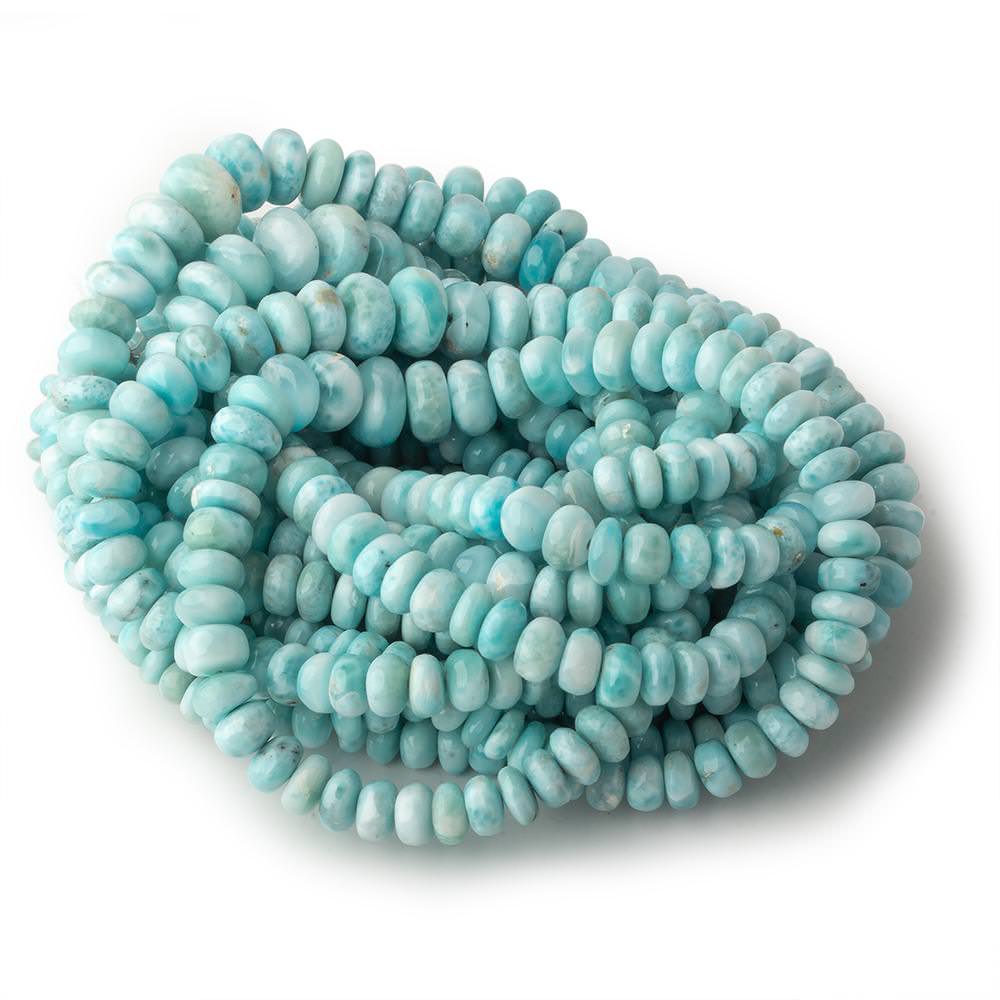 6-11mm Larimar plain rondelle beads 18 inch 108 pieces