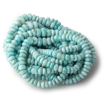 6-11mm Larimar plain rondelle beads 18 inch 108 pieces