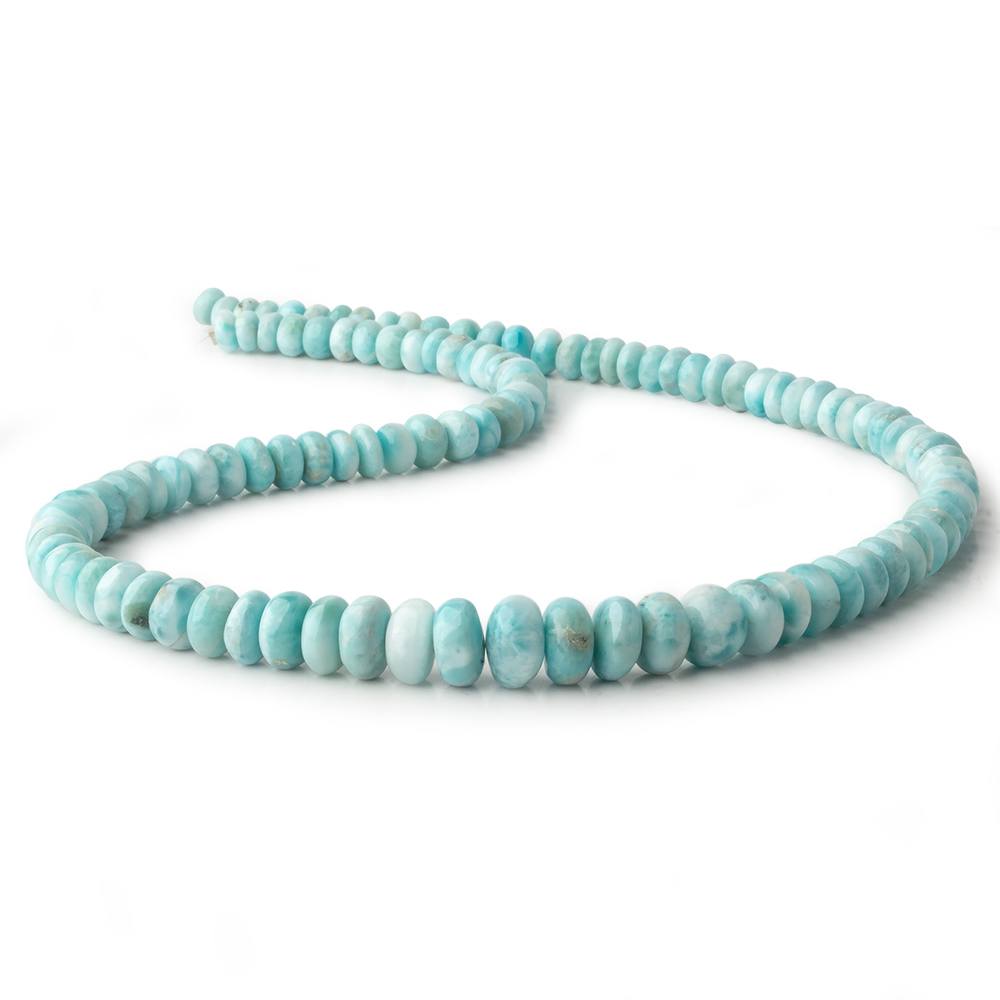 6-11mm Larimar plain rondelle beads 18 inch 108 pieces