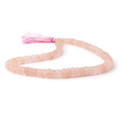 6-11mm Matte Morganite Plain Rondelle Beads 16 inch 78 pieces