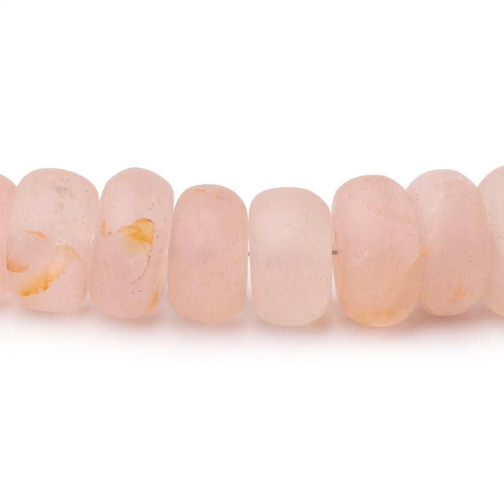6-11mm Matte Morganite Plain Rondelle Beads 16 inch 78 pieces