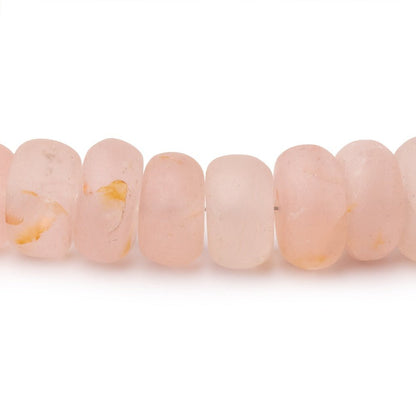 6-11mm Matte Morganite Plain Rondelle Beads 16 inch 78 pieces