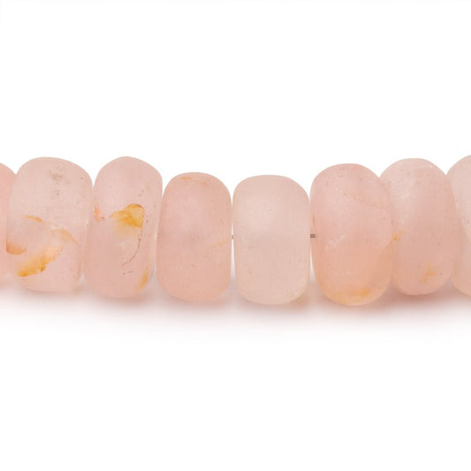 6-11mm Matte Morganite Plain Rondelle Beads 16 inch 78 pieces