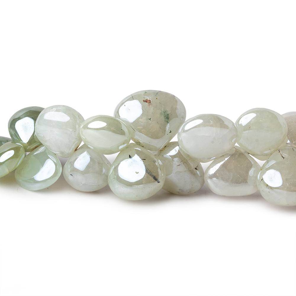 6-11mm Mystic Prehnite Plain Heart Beads 7.5 inch 50 pieces