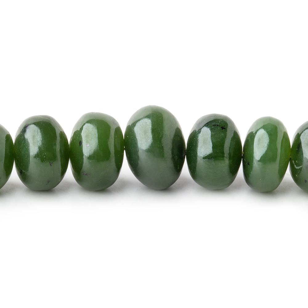 6-11mm Nephrite Jade Plain Rondelle Beads 18 inch 82 pieces