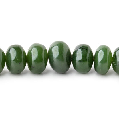 6-11mm Nephrite Jade Plain Rondelle Beads 18 inch 82 pieces