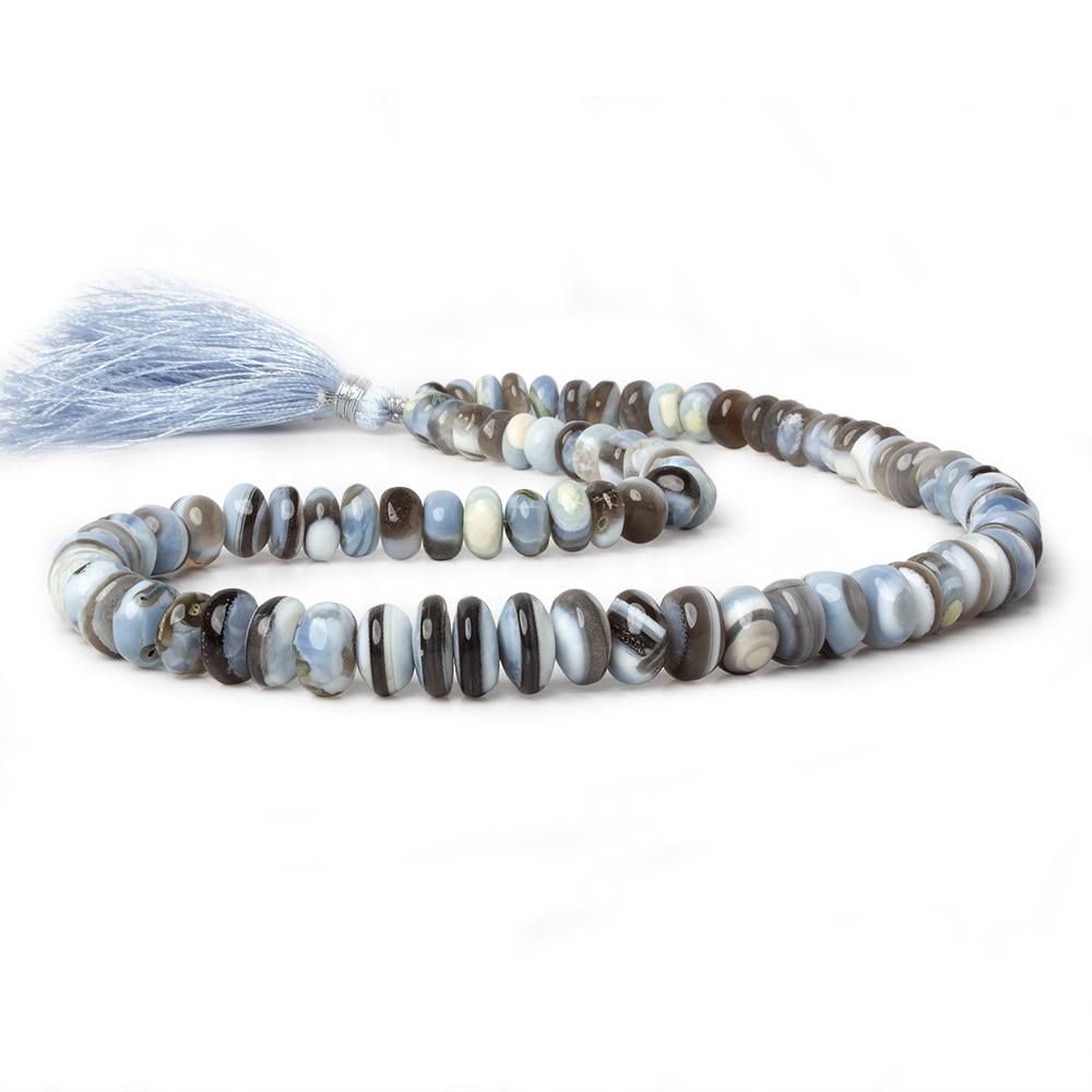 6-11mm Owyhee Blue Opal Plain Rondelles 16 inches 82 pieces AA