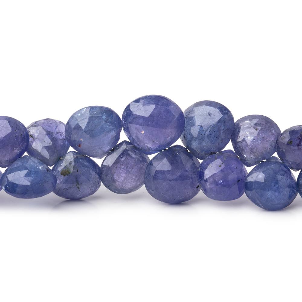 6-11mm Tanzanite Faceted Heart Beads 9 inch 58 pieces