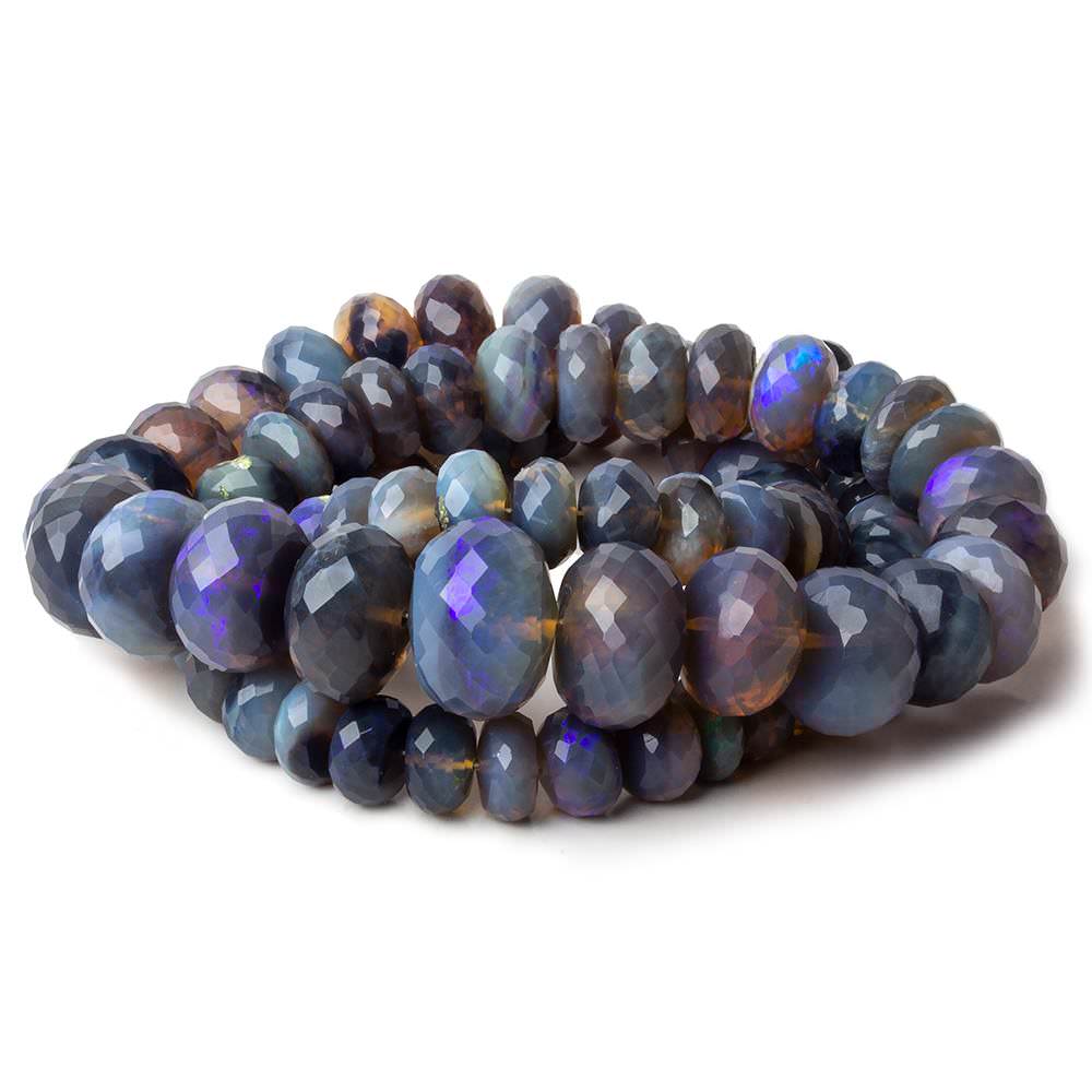 6-12mm Australian Purple Opal faceted rondelles 18 inch 108 beads AAA