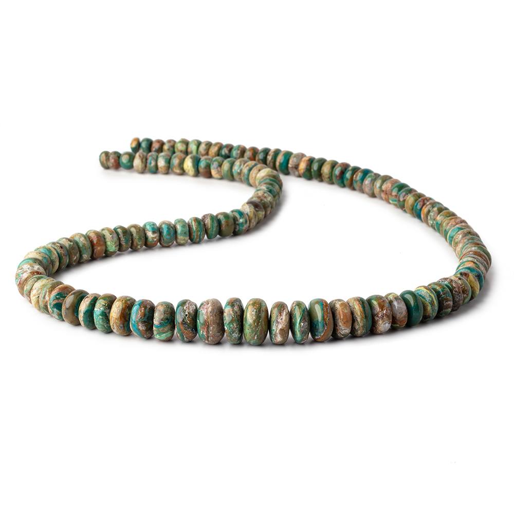 6-12mm Blue Peruvian Opal ( Opalina ) plain rondelle beads 20 inch 110 pieces