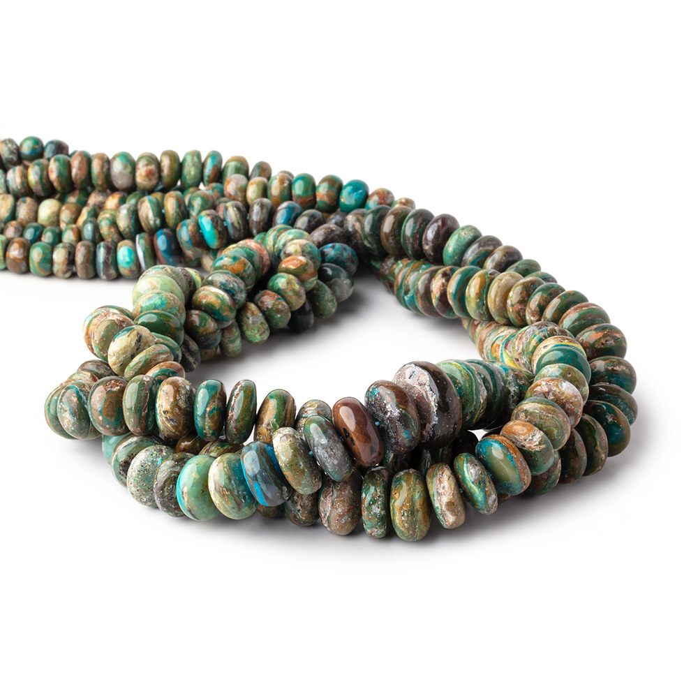 6-12mm Blue Peruvian Opal ( Opalina ) plain rondelle beads 20 inch 110 pieces