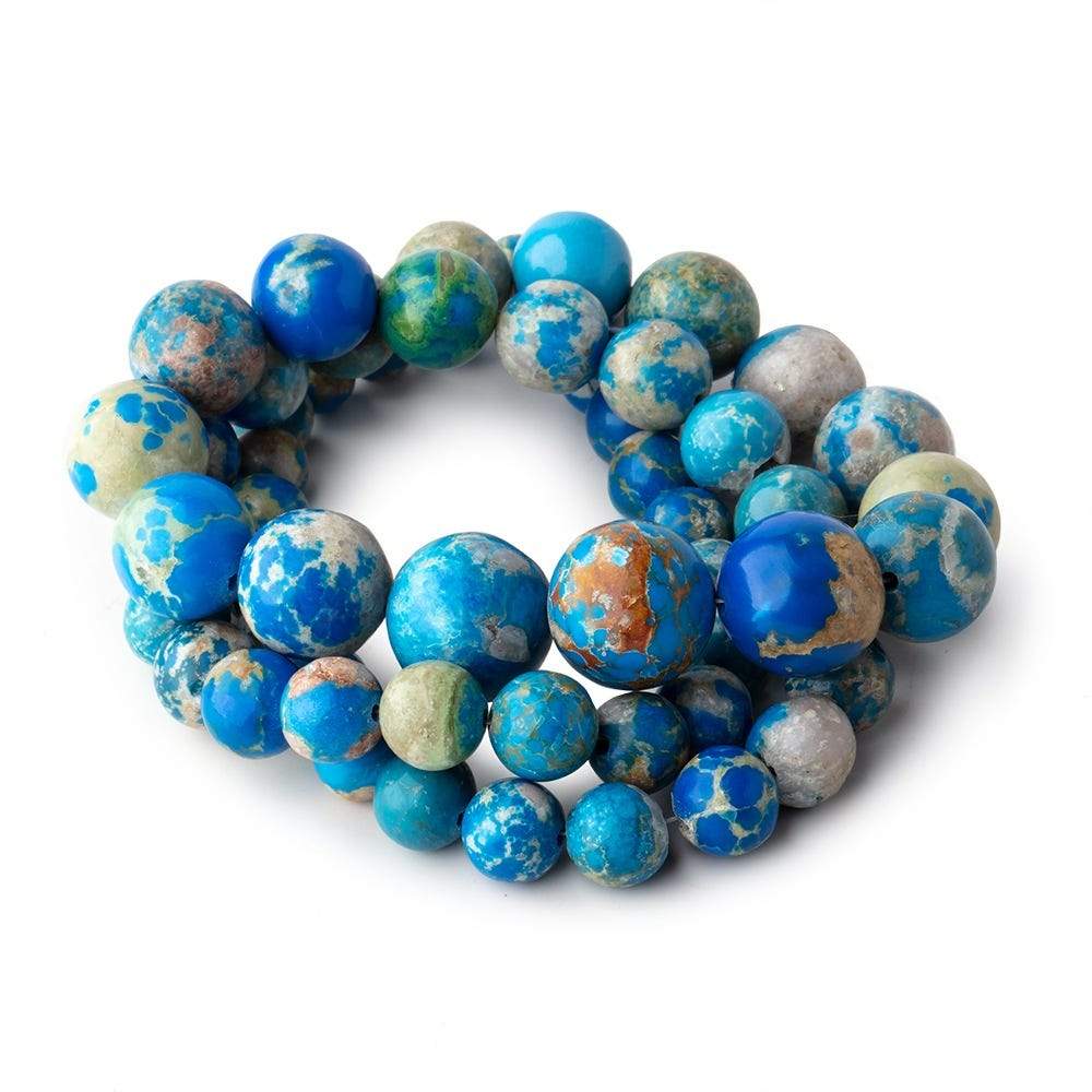 6-12mm Ceruleite Plain Round Beads 18 inch 57 pieces