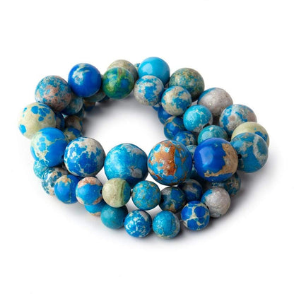 6-12mm Ceruleite Plain Round Beads 18 inch 57 pieces