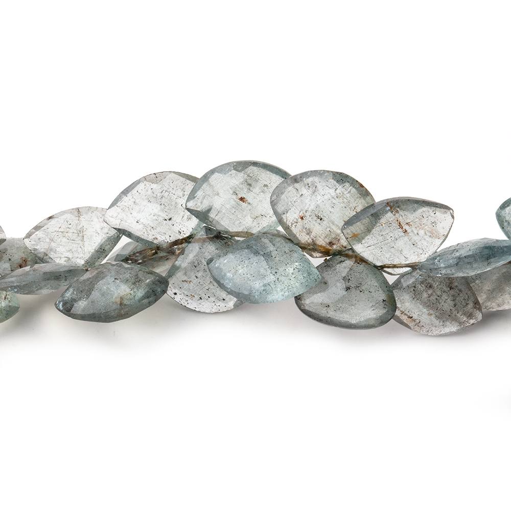 6-12mm Moss Aquamarine Faceted Fan Beads 8 inch 57 pieces