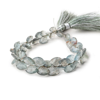 6-12mm Moss Aquamarine Faceted Fan Beads 8 inch 57 pieces