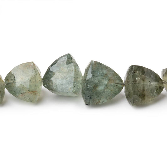 6-12mm Moss Aquamarine Faceted Trillion Beads 15 inch 48 pieces