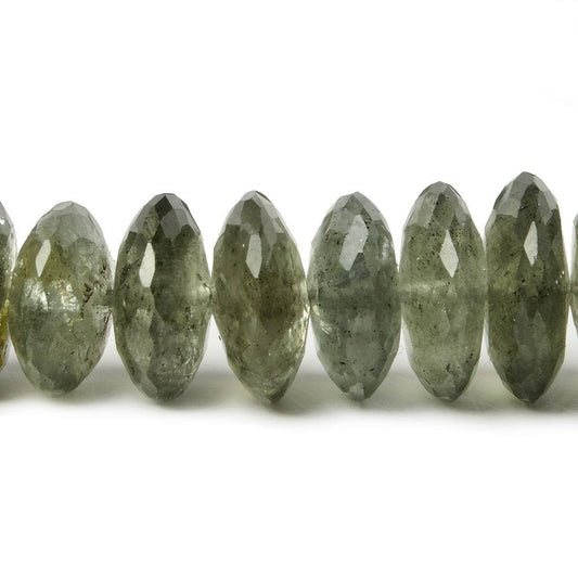 6-12mm Moss Aquamarine German Faceted Rondelles 14 inch 100 beads                       ,