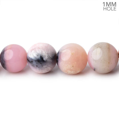 6-12mm Pink Peruvian Opal Plain Round Beads 20 inch 60 pieces AA 1mm Hole