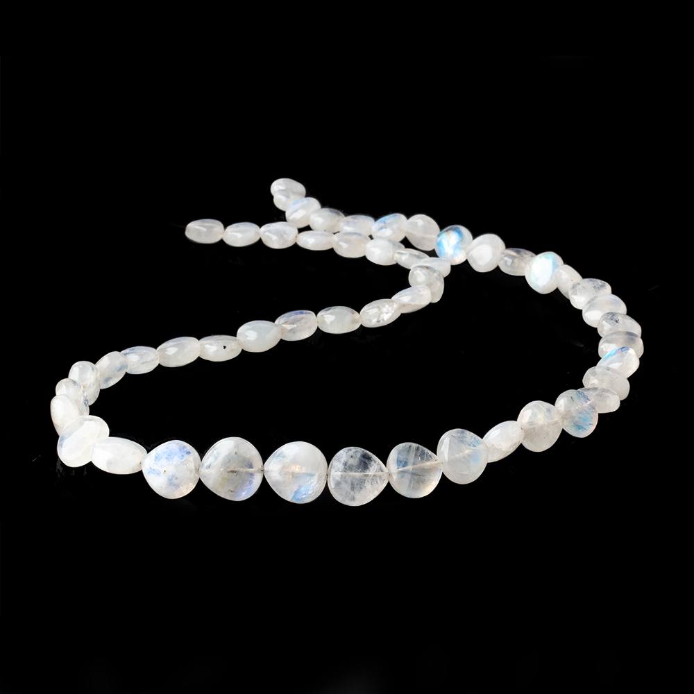 6-12mm Rainbow Moonstone Plain Heart Beads 18 inch 50 pieces AA