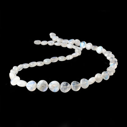 6-12mm Rainbow Moonstone Plain Heart Beads 18 inch 50 pieces AA