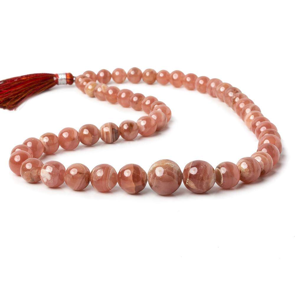 6-12mm Rhodochrosite Plain Round Beads 16 inch 50 pieces AAA