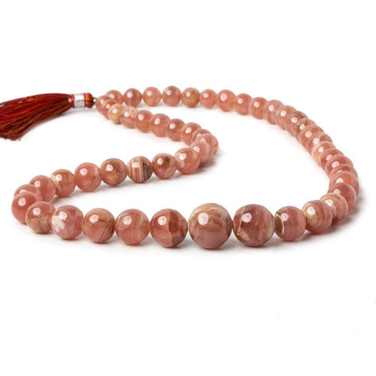 6-12mm Rhodochrosite Plain Round Beads 16 inch 50 pieces AAA