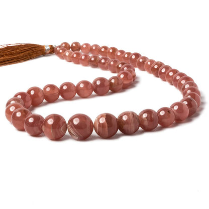 6-12mm Rhodochrosite Plain Round Beads 16 inch 50 pieces AAA