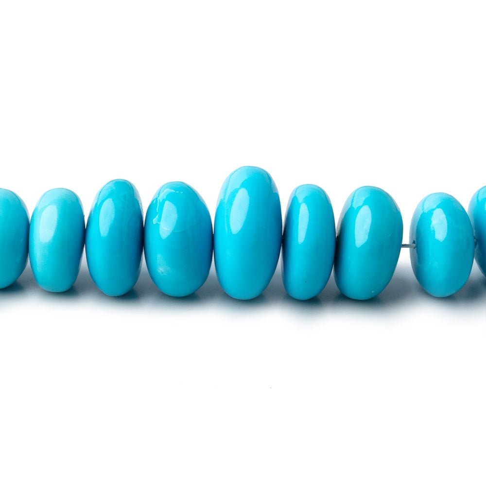 6-12mm Sleeping Beauty Turquoise Plain Rondelle Beads 17 inch 100 pieces AAA