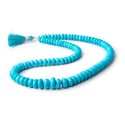 6-12mm Sleeping Beauty Turquoise Plain Rondelle Beads 17 inch 100 pieces AAA