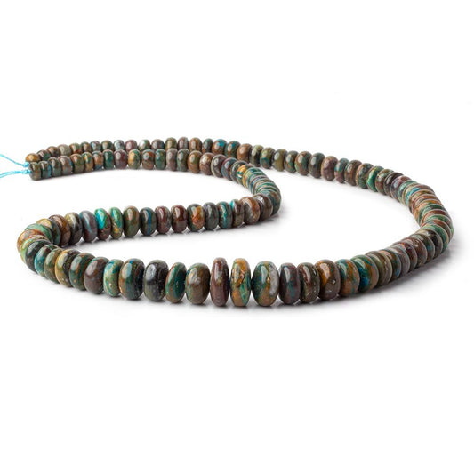 6-13.5mm Blue Peruvian Opal ( Opalina )  plain rondelle beads 22 inch 116 pieces A